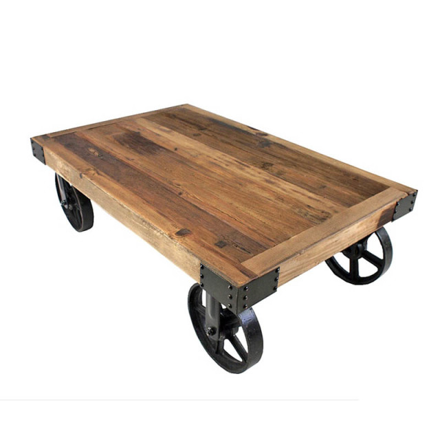 UP PULLY COFFEE TABLE カッコいい車輪付きセンターテーブル110
